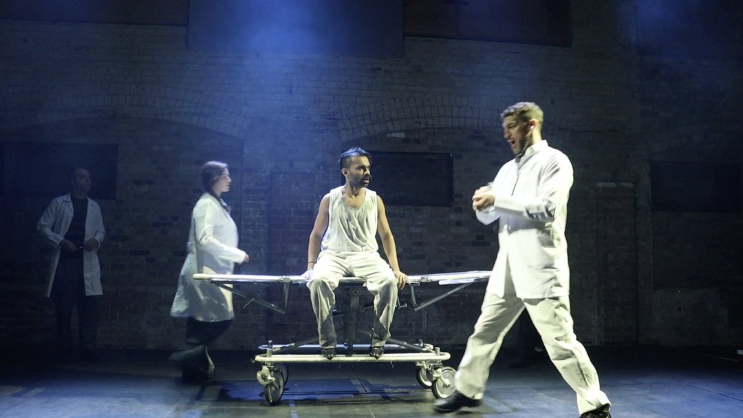 Oscar Castellino as Ali with Lou Strenger and Owain Gwynfryn in Lowest of the Low